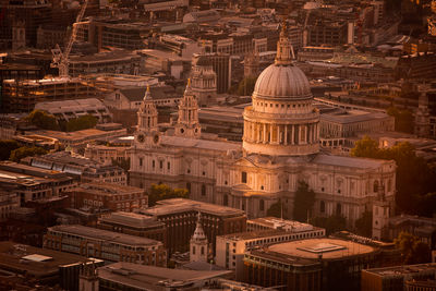 High angle view of buildings in city