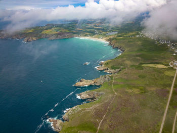 High angle view of beach against sky