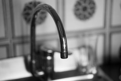 Close-up of faucet in kitchen