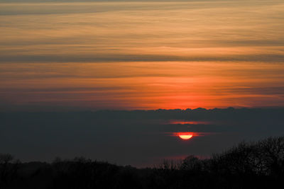 Scenic view of dramatic sky during sunset