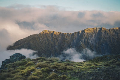 Scenic view of mountains against sky