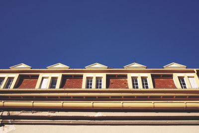 View of railroad station against clear sky