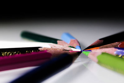 Close-up of multi colored pencils