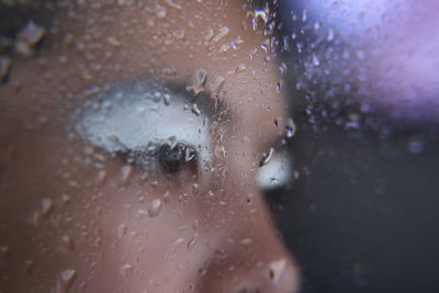 Close-up of wet glass