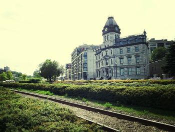 View of railroad track against sky