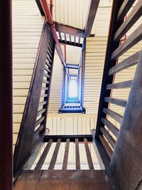 Directly below shot of spiral staircase in building