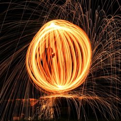 Firework display at night