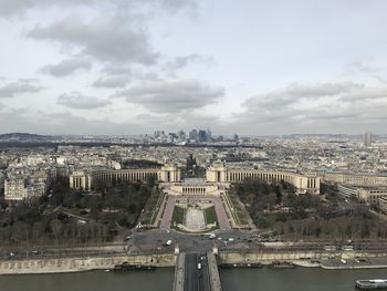 High angle view of buildings in city