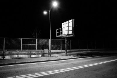 View of basketball hoop at night