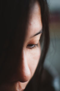 Close-up of thoughtful woman