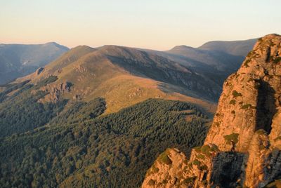 Scenic view of mountains against clear sky