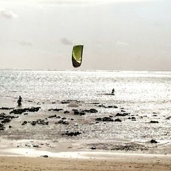 View of sea with waves in background