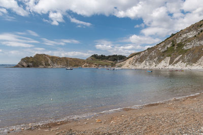 Landscape photo of lulworth cove in dorset.