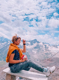 Endless sky among mountains