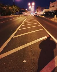 View of city street at night