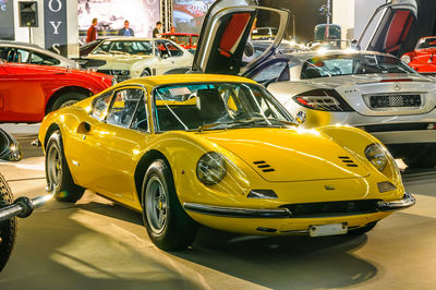 Yellow car on street