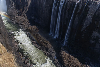 Scenic view of waterfall