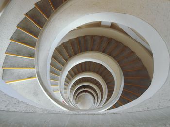 High angle view of spiral stairs