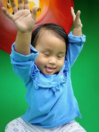 Portrait of cute boy smiling