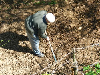 Man working on field