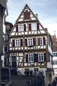Low angle view of residential building against sky