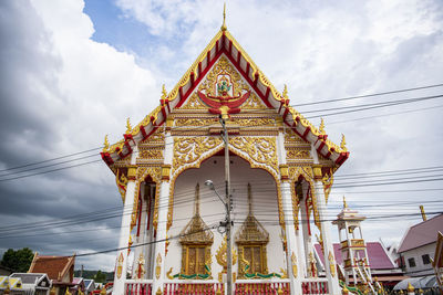 Low angle view of temple against sky