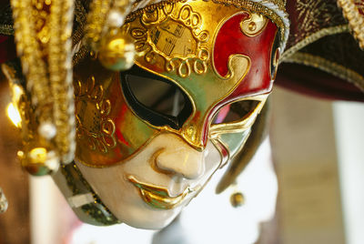 Close-up of mask