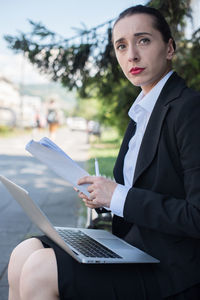 Portrait of woman working