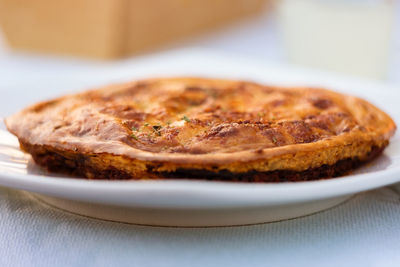 Close-up of bread in plate