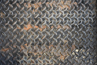 Full frame shot of patterned metal