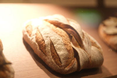 Close-up of bread on table