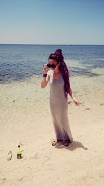 High angle view of people on beach