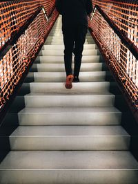 Low section of man on staircase