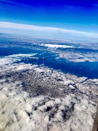 High angle view of sea against sky