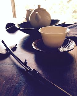 Close-up of food on table