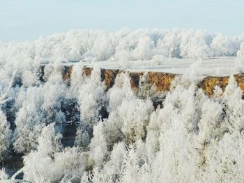 Scenic view of snow covered landscape