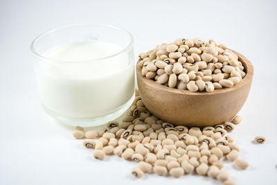 High angle view of coffee on white background