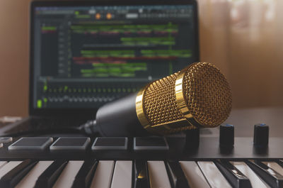 Close-up of microphone