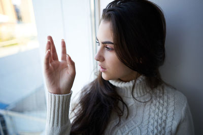 Close-up of young woman