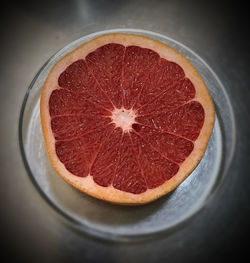 High angle view of strawberry in plate