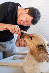 Man with dog