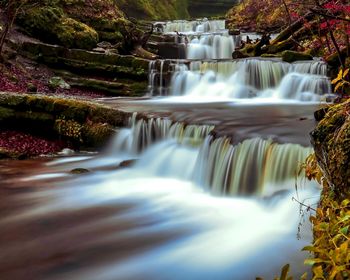 Scenic view of waterfall