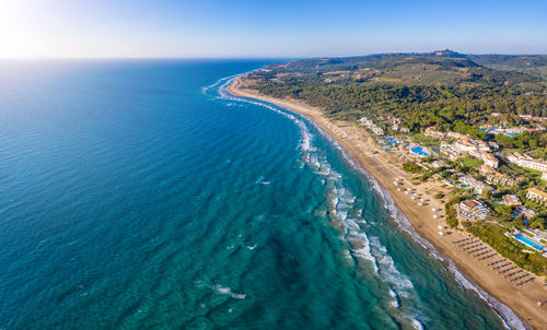 High angle view of sea against sky