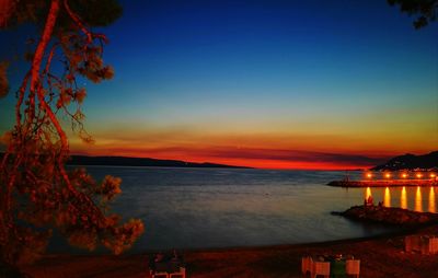 Scenic view of sea during sunset