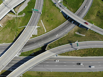 High angle view of highway in city