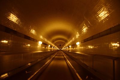 Empty illuminated tunnel