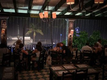 Group of people in restaurant