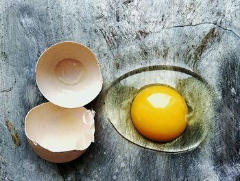 Close-up of egg on table