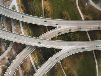 High angle view of elevated road