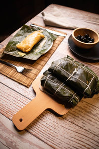 Hallaca on the table, the traditional dish of venezuelan christmas